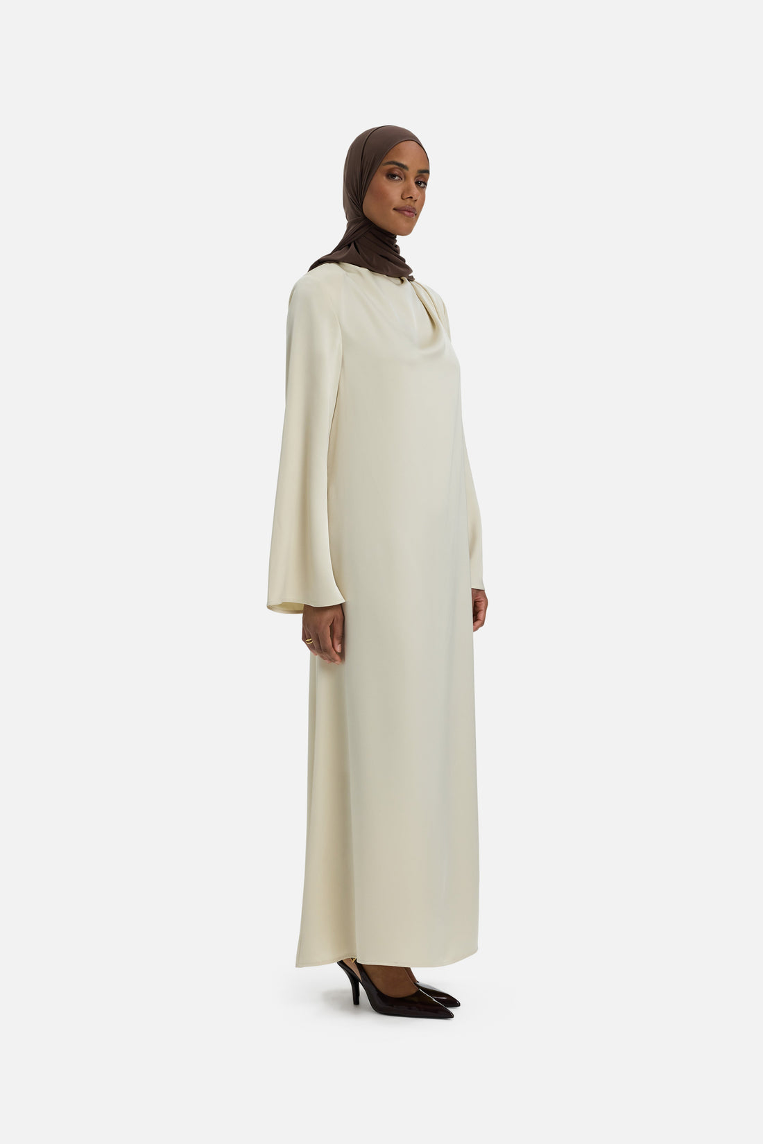 Asymmetric Drape Robe Régulier | Sand