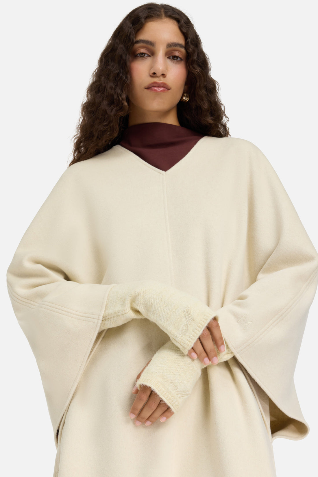 Brushed Tricot Gloves | Cloud White