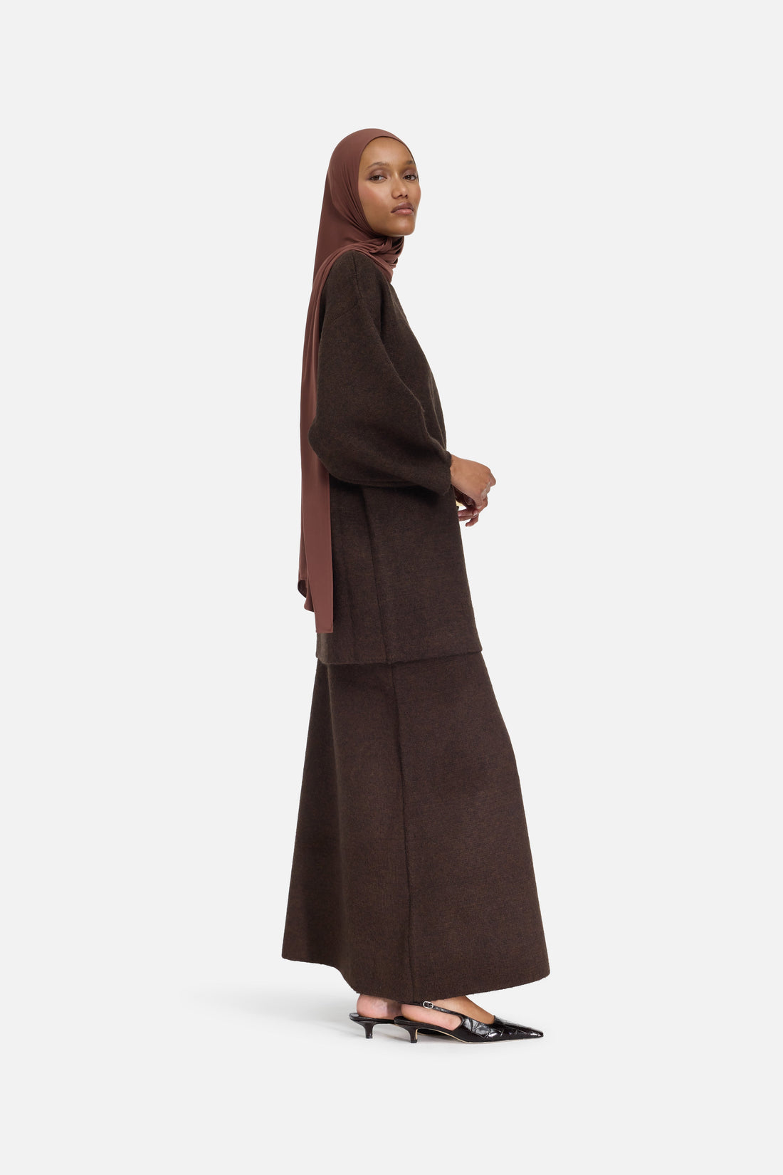 Brushed Tricot Pull | Dark Brown