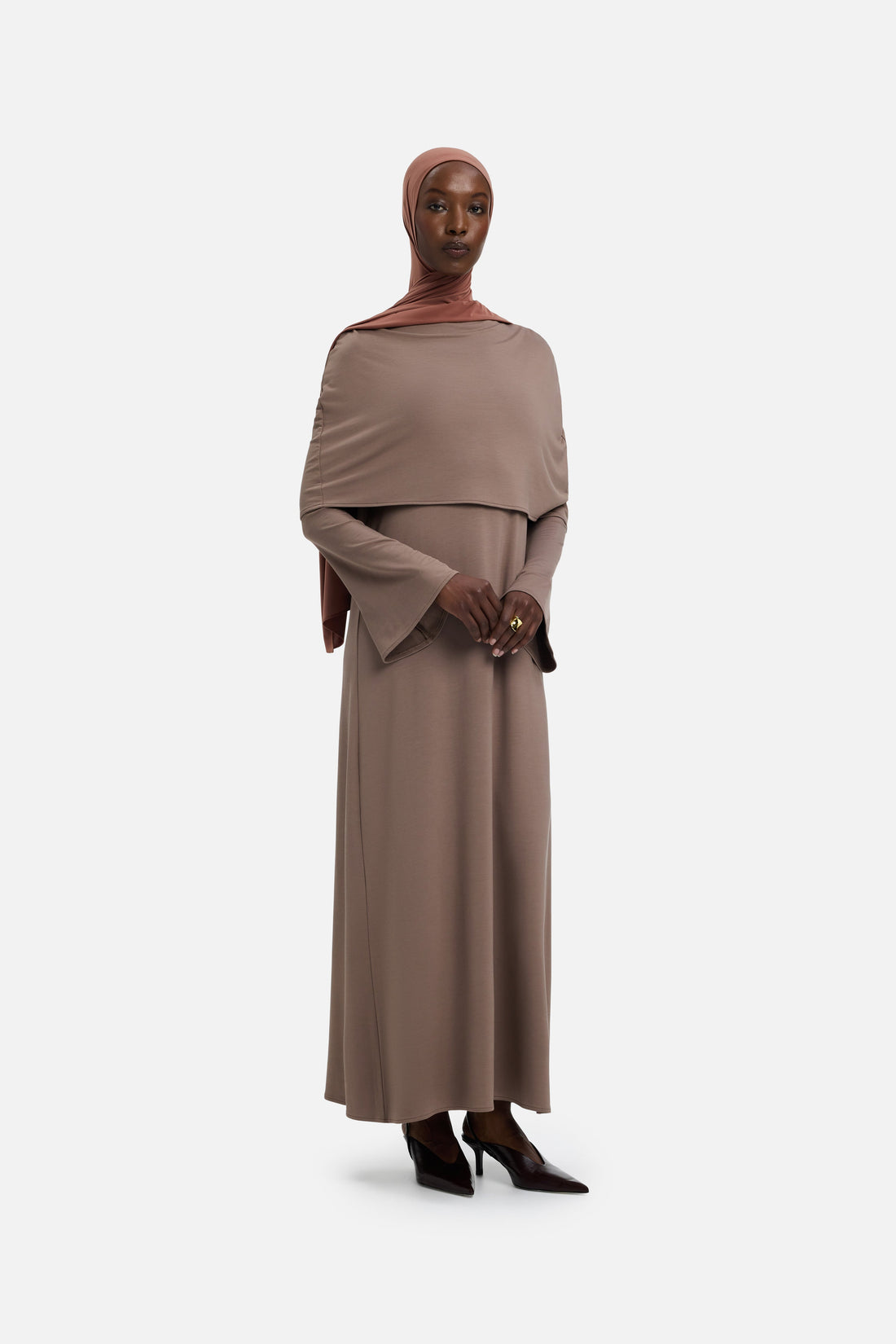 Capelet Robe | Taupe Rose