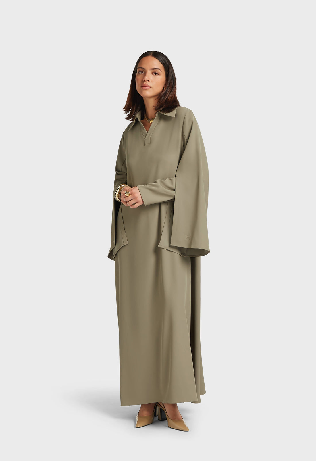 Double Manche Robe | Desert Brown