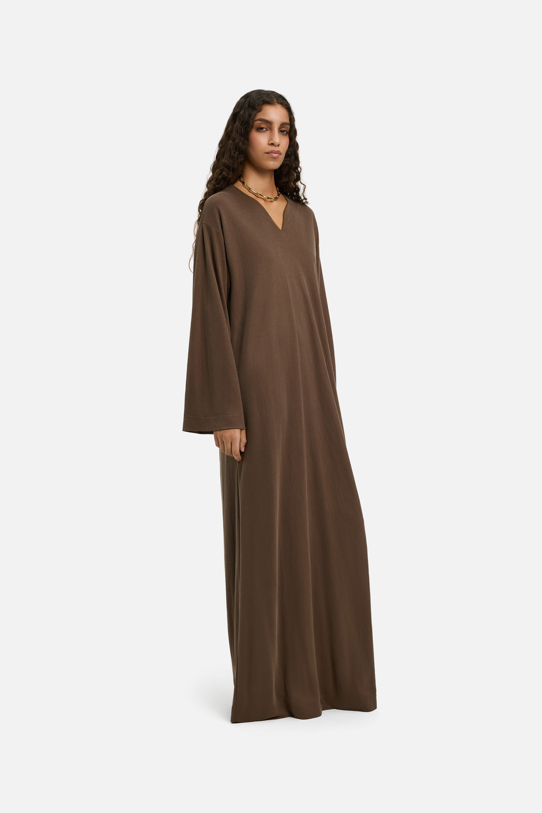 Drape Jersey Robe Caftan | Dark Terra