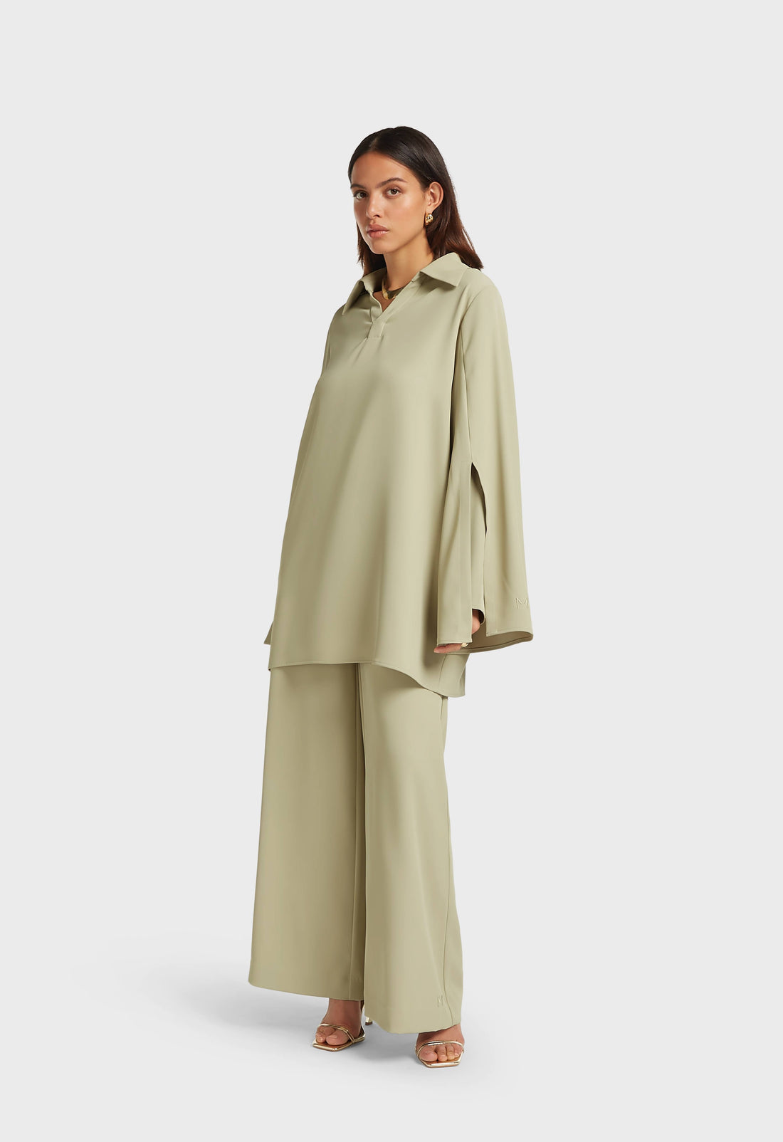 Elasticated Taille Taillored Pantalon | Dry Basil