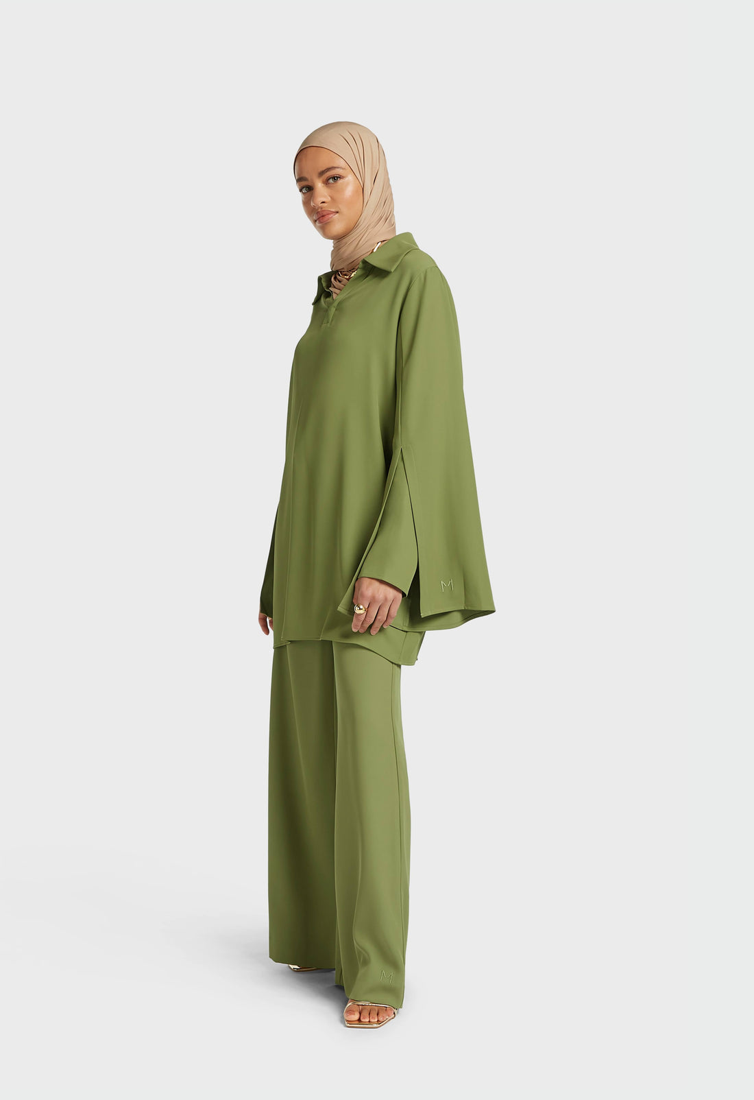 Elasticated Taille Taillored Pantalon | Leaf