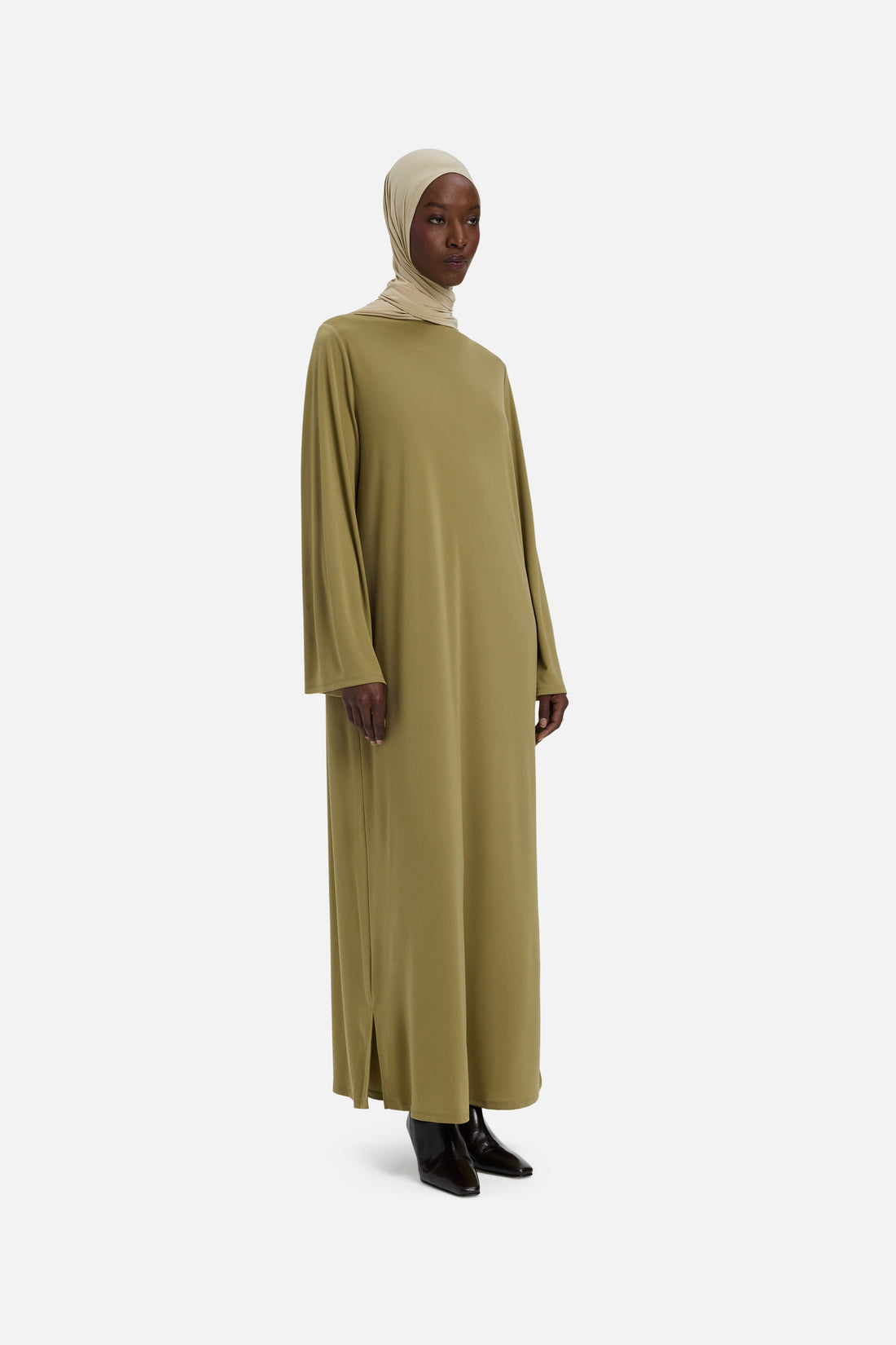 Essentiel Robe en Jersey Court | Olive