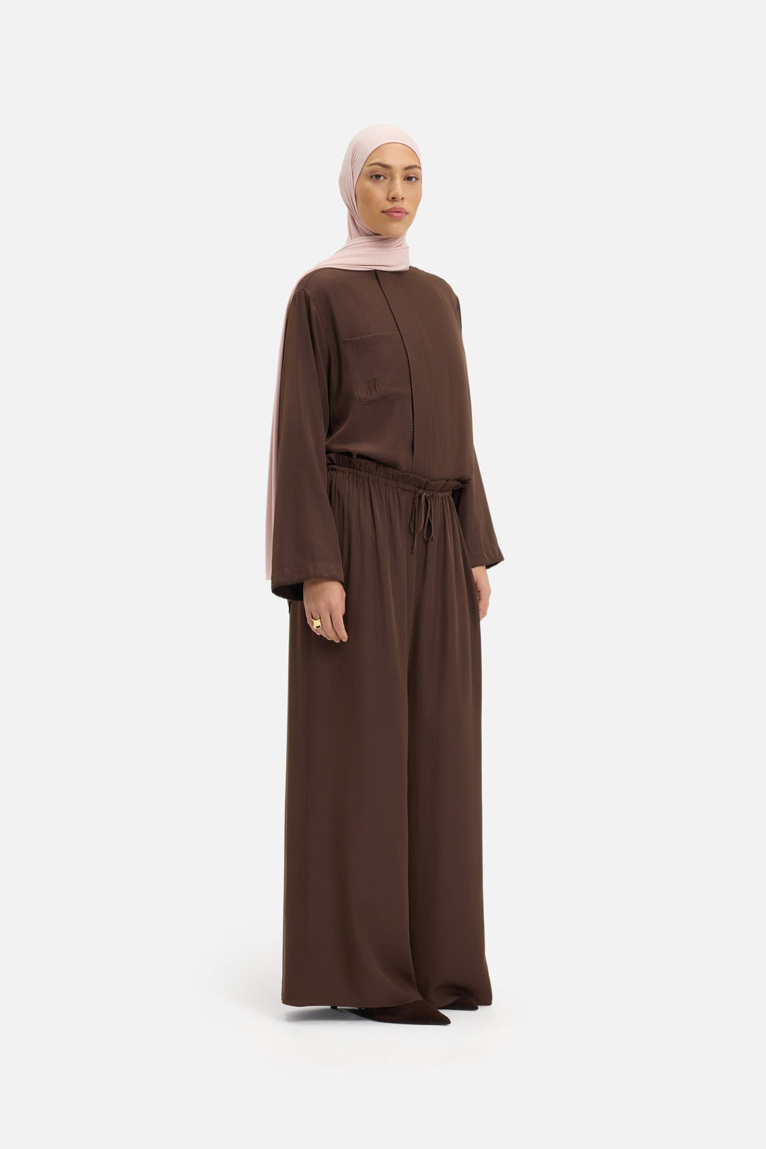 Fluide Loose Fit Pantalon | Burnt Mocha