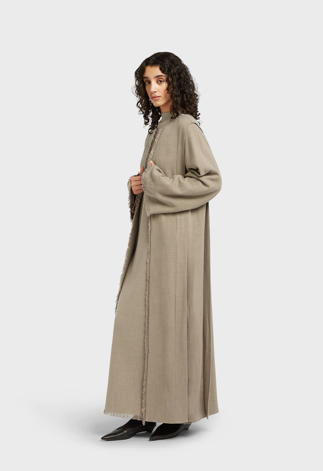 Frayed Ourlet Abaya | Desert Brown