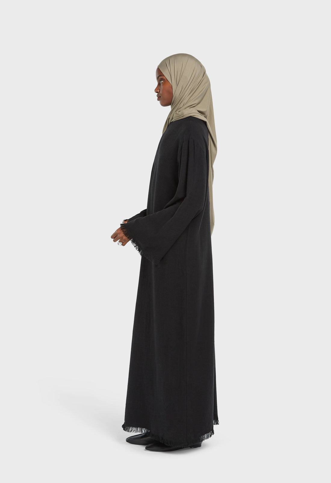 Frayed Ourlet Robe | Black