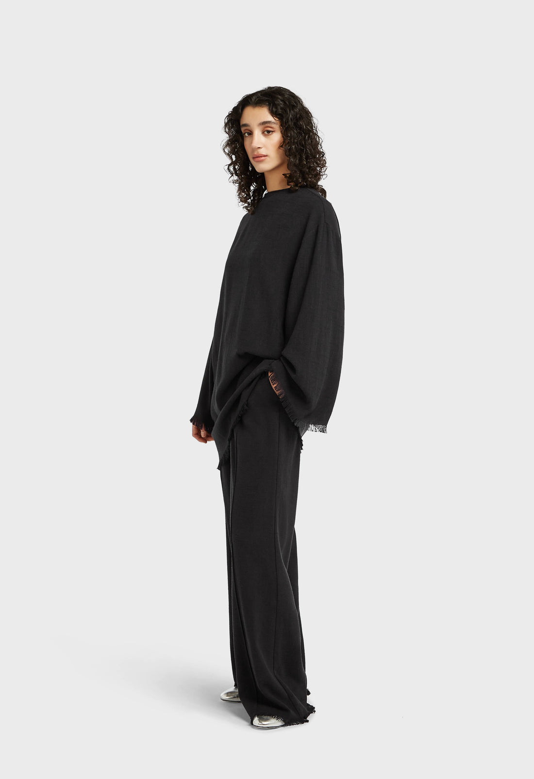 Frayed Ourlet Pantalon | Black