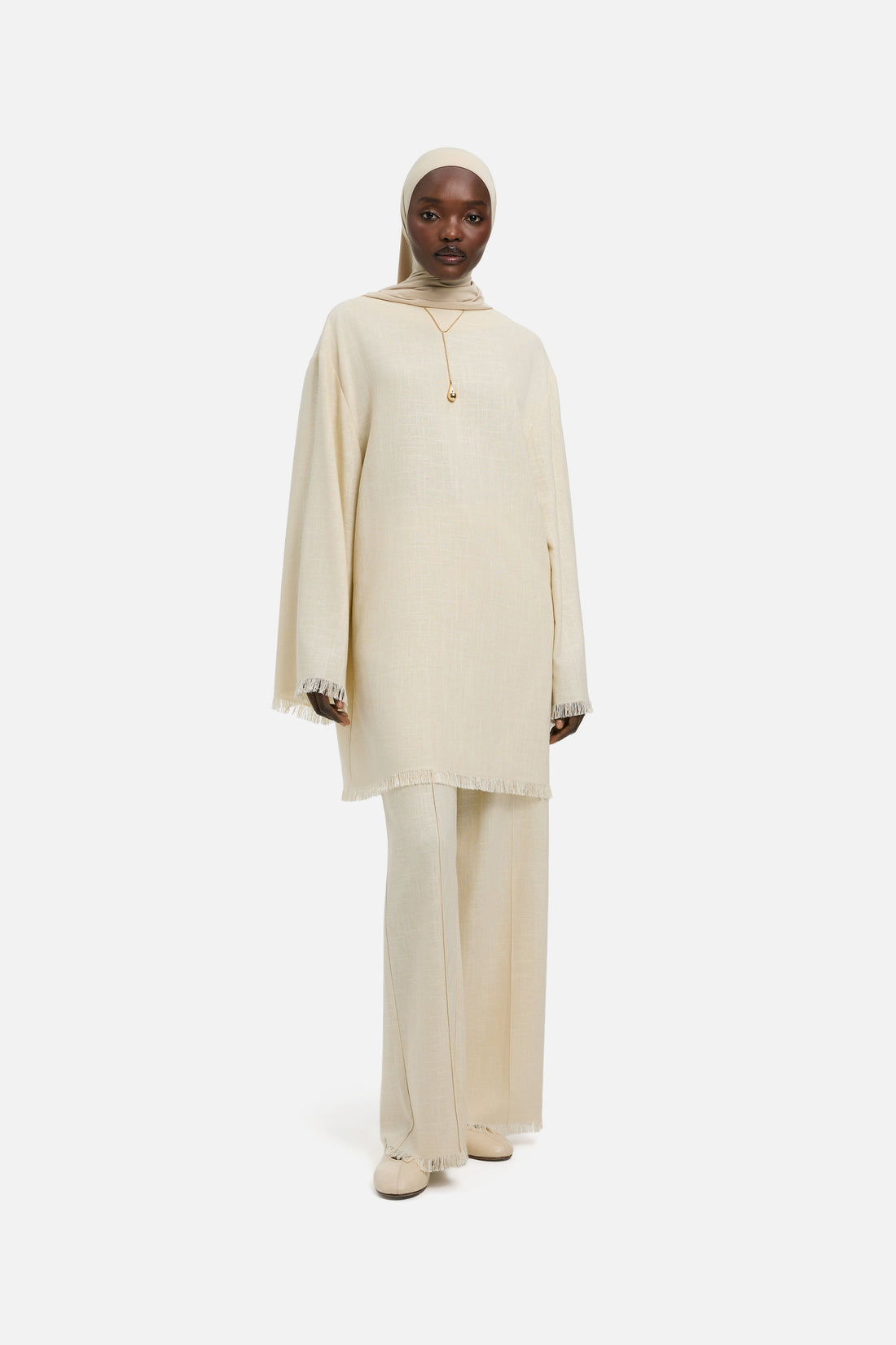 Frayed Ourlet Haut | Sand