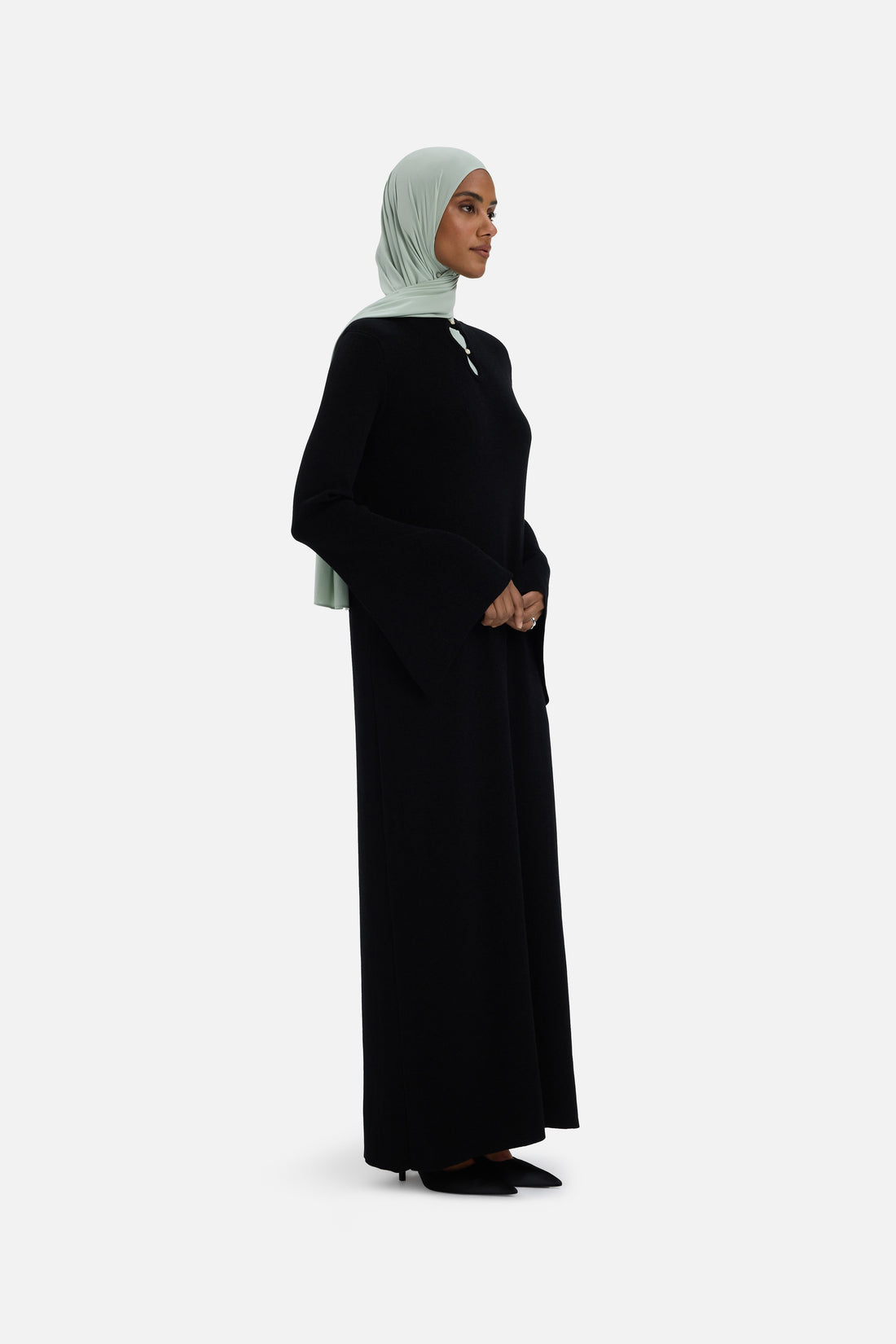 Gilded Tricot Robe | Black