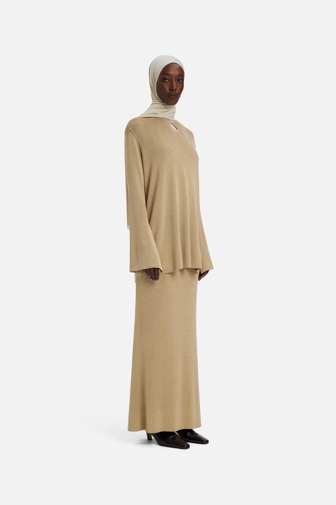 Gilded Tricot Jupe | Light Gold
