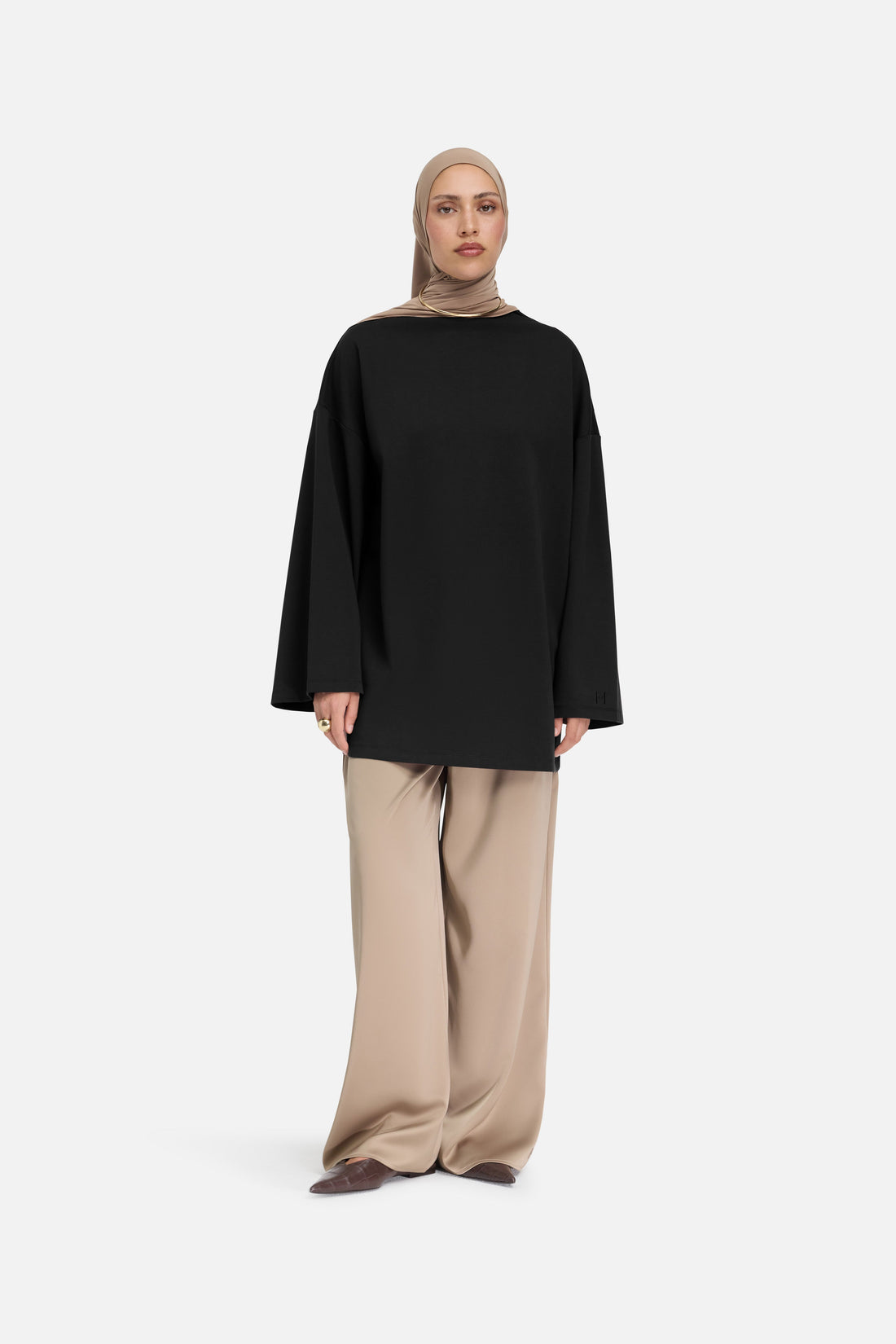 Col Haut T-Shirt | Black