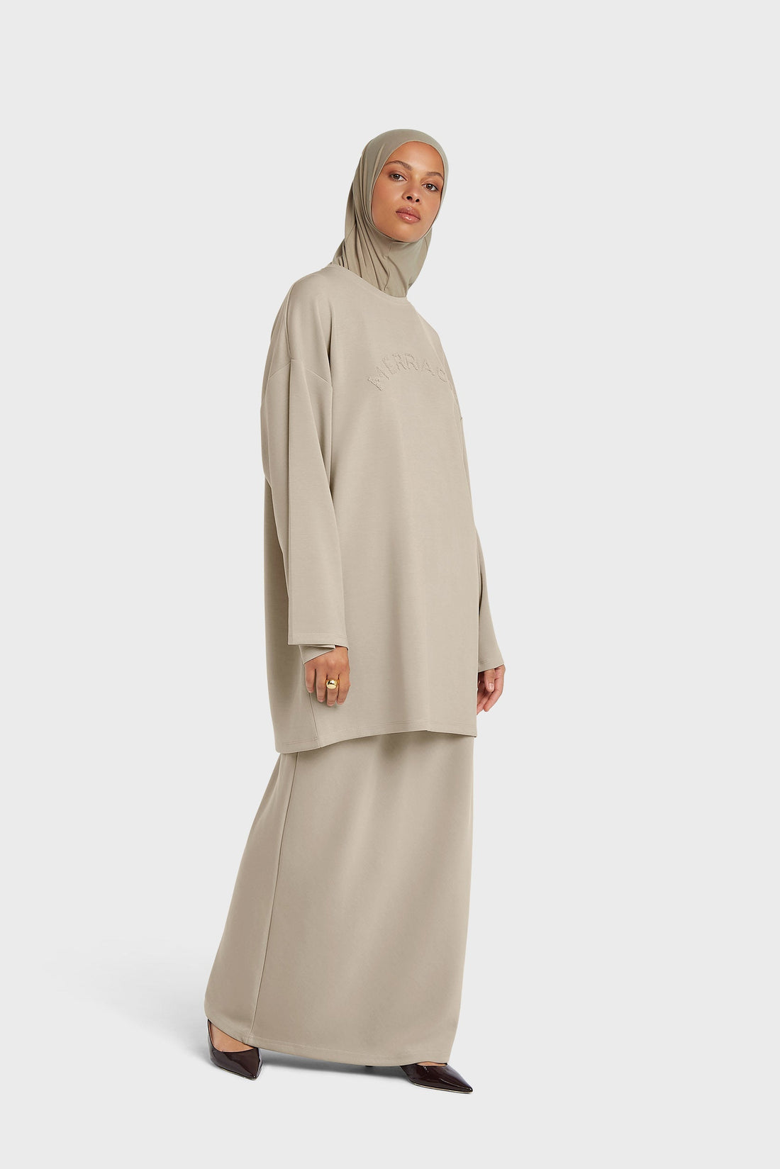 Jersey Modal Jupe | Mink