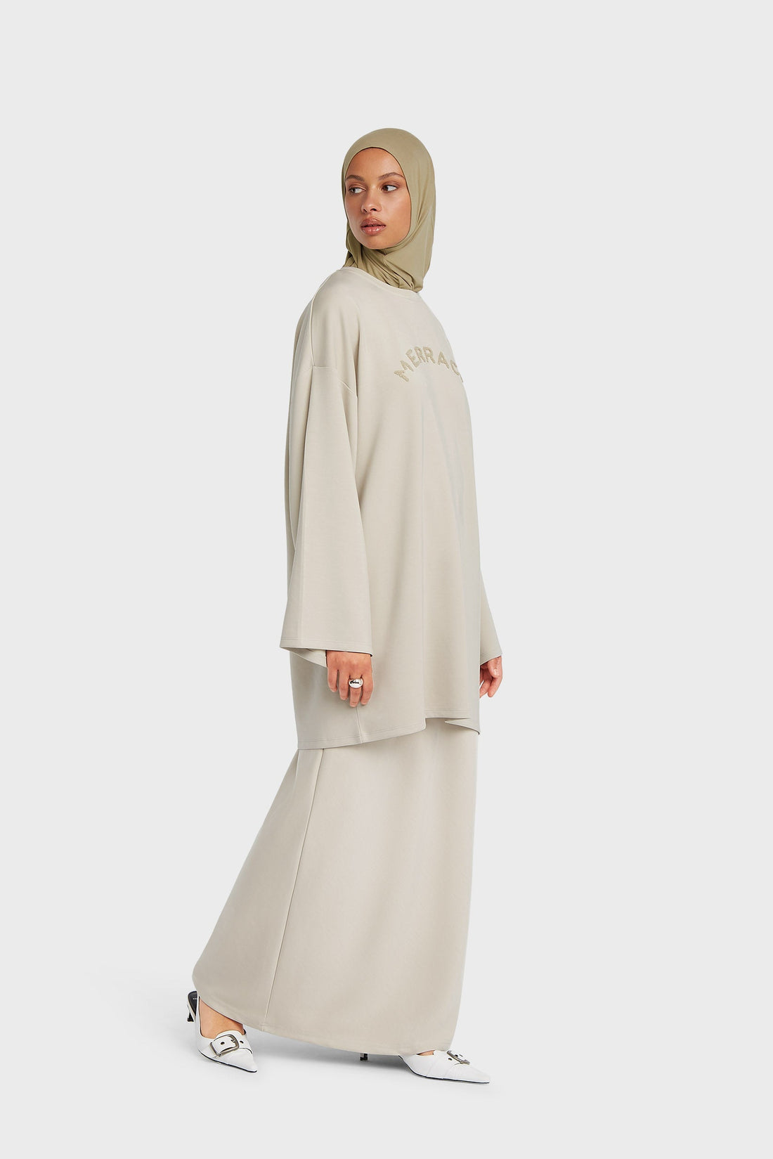 Jersey Modal Jupe | Soft Taupe