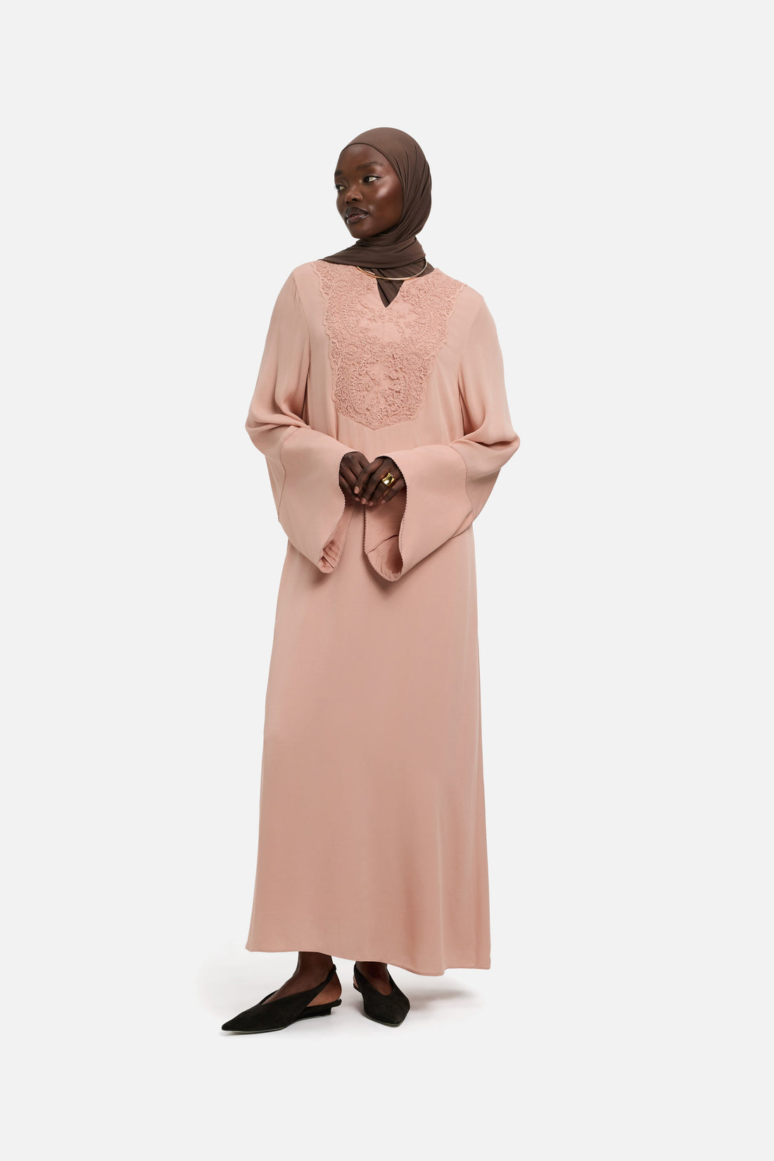 Caftan Robe en Dentelle | Deep Rose