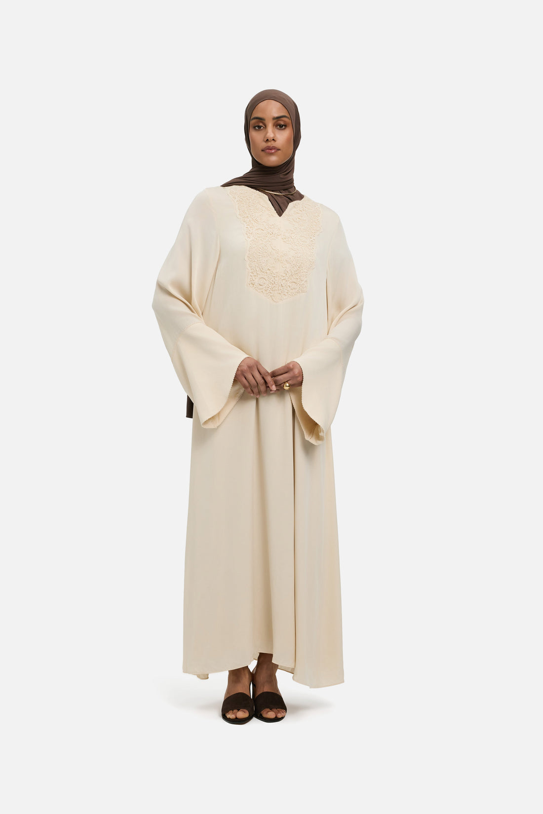 Caftan Robe en Dentelle | Sand