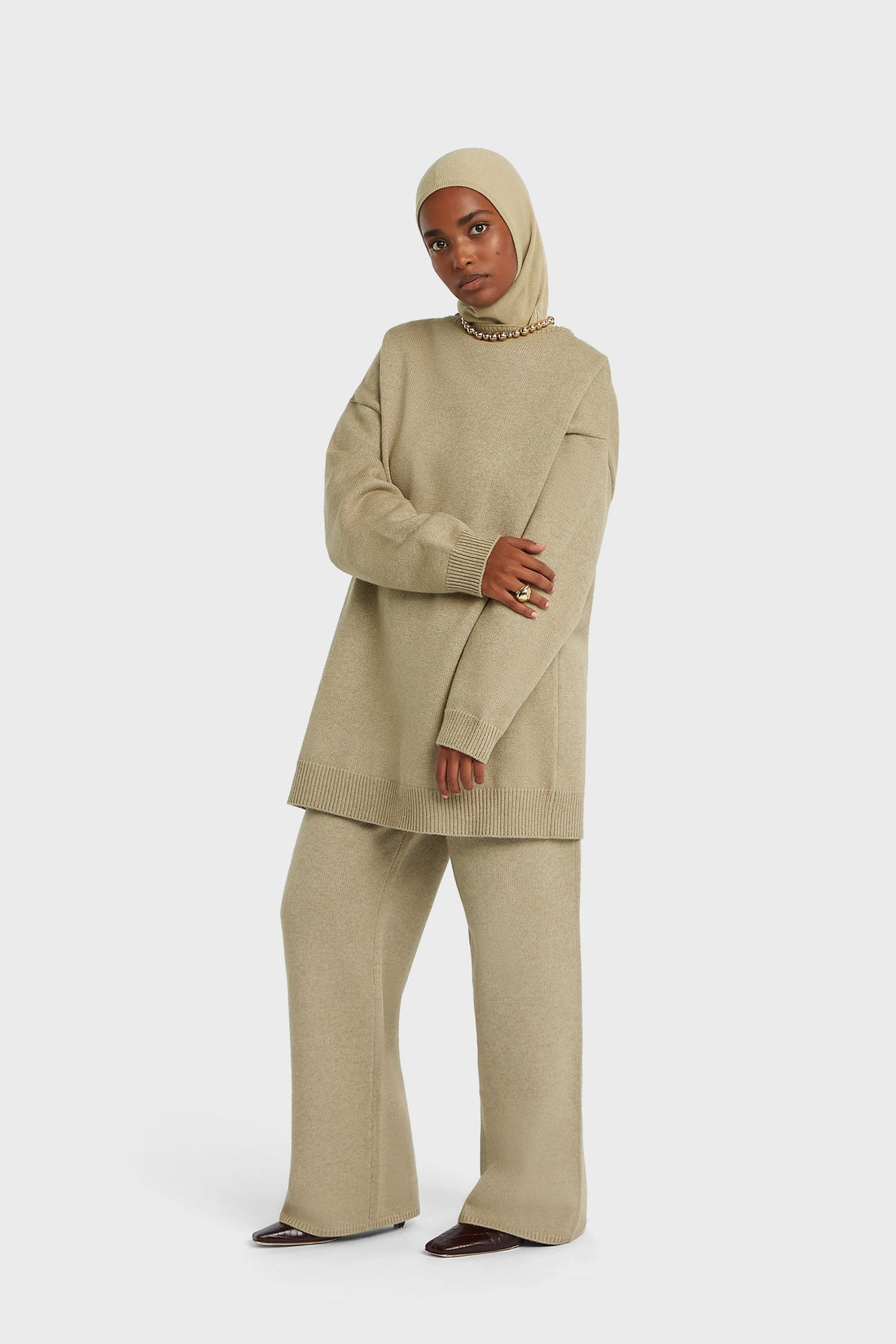 Tricoté Straight Pantalon | Mink