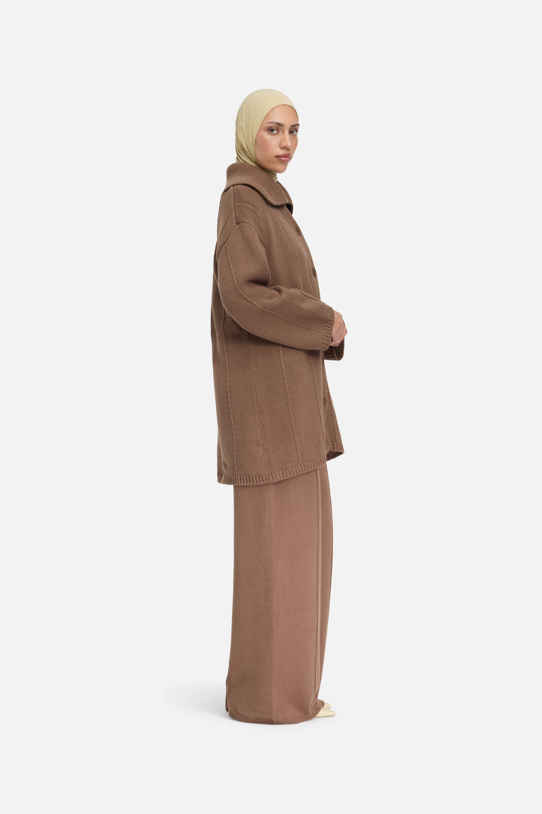 Tricoté Col Cardigan | Chocolate