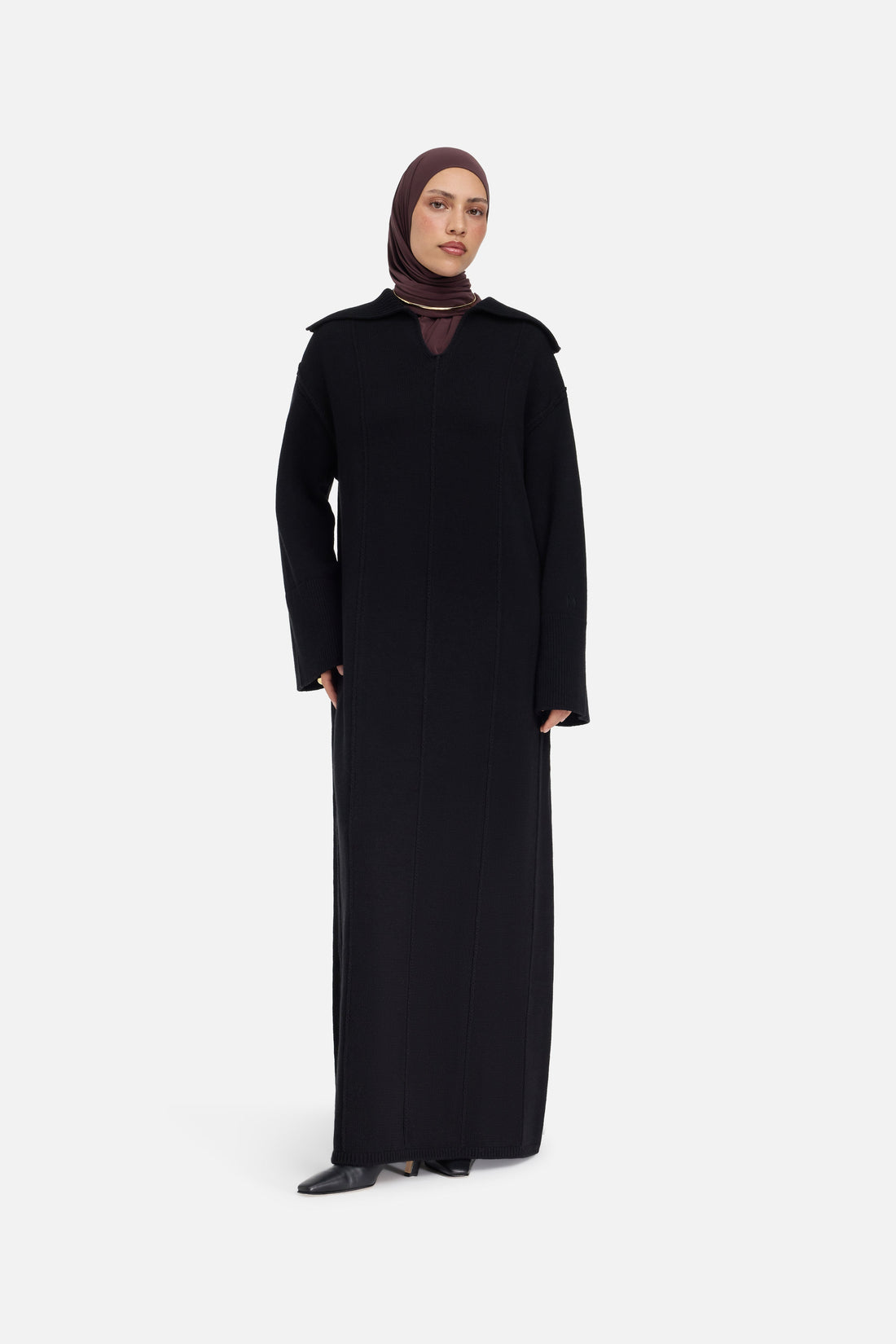 Tricoté Col Robe | Black