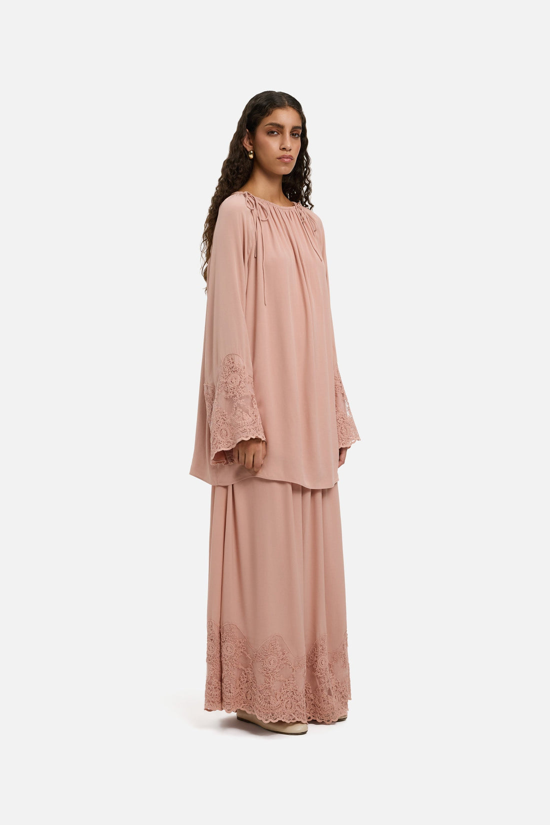 Dentelle Detailed Jupe | Deep Rose