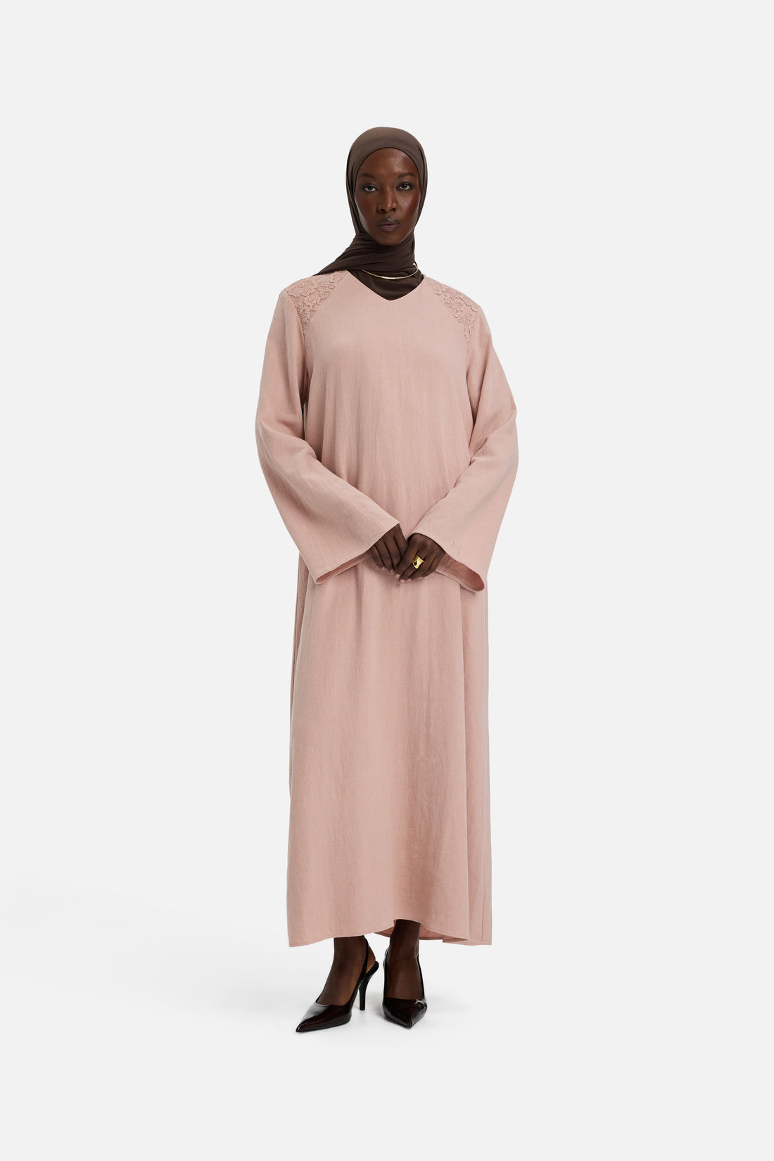 Dentelle Trim Robe | Deep Rose