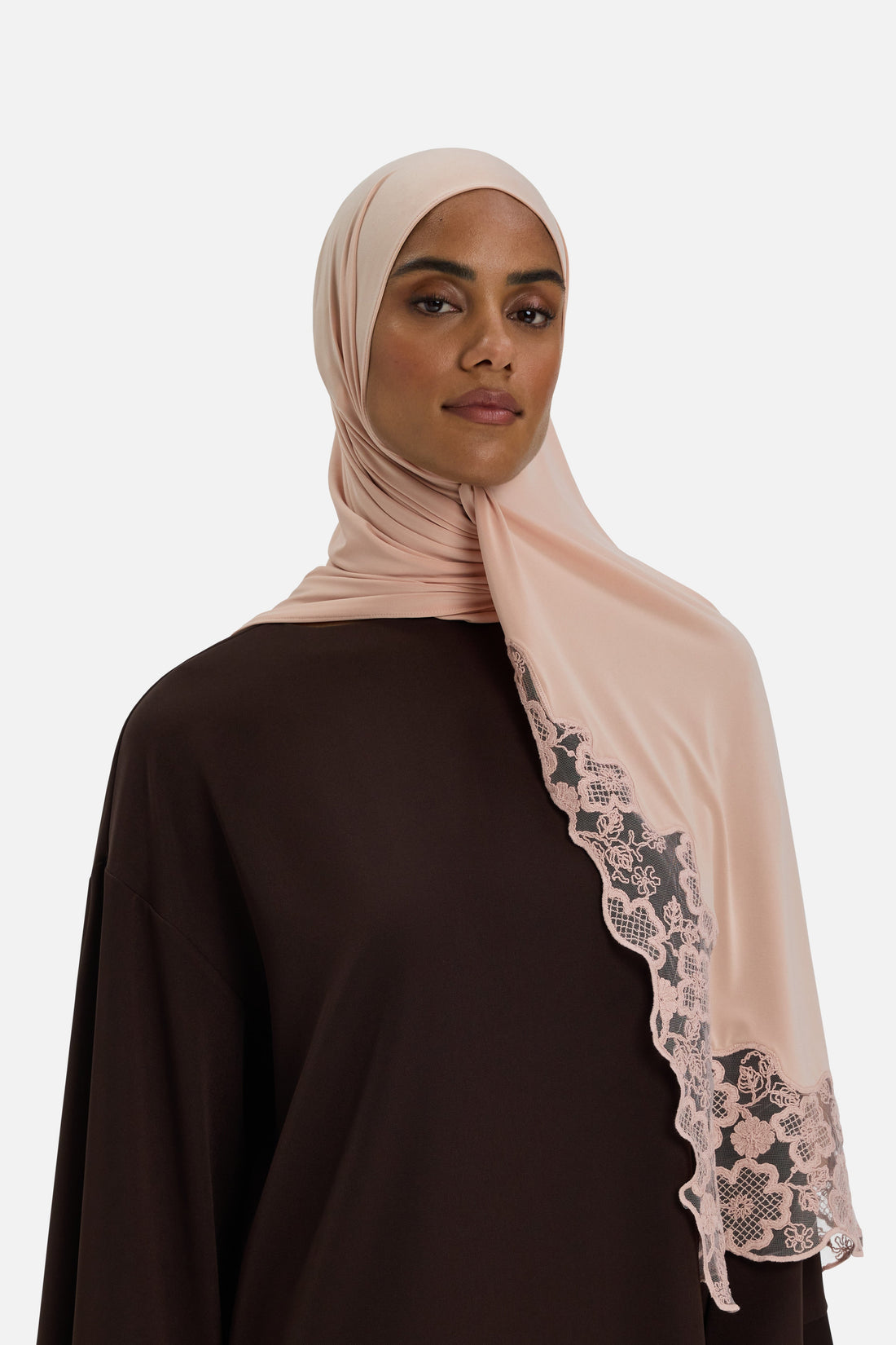 Dentelle Trim Écharpe | Deep Rose