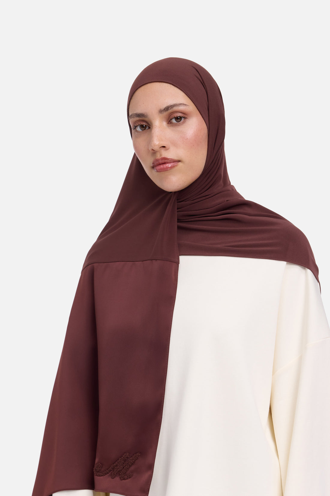 Logo Satin Edge Écharpe Premium | Dark Cherry
