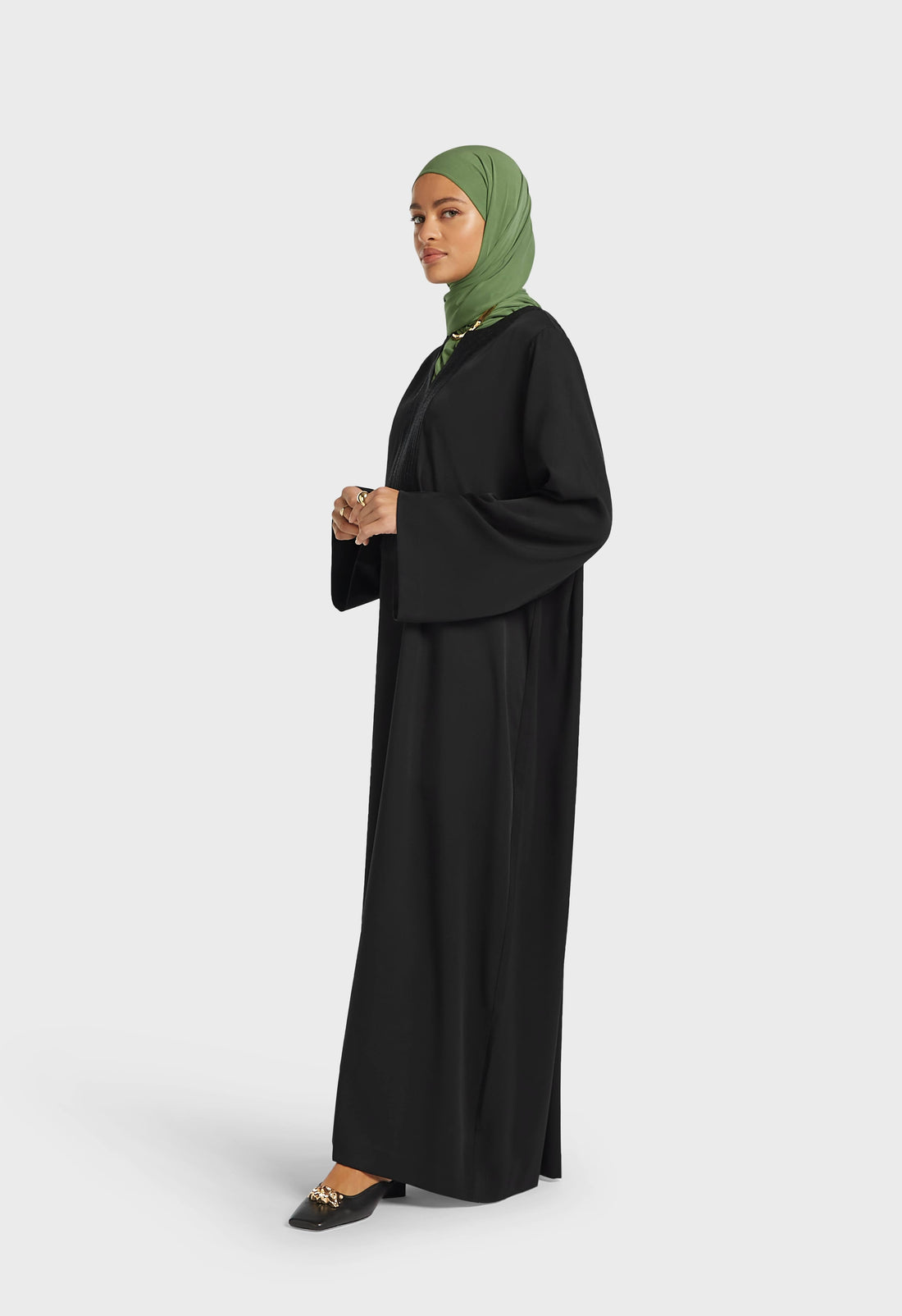 Lurex Brodé Robe Caftan | Black
