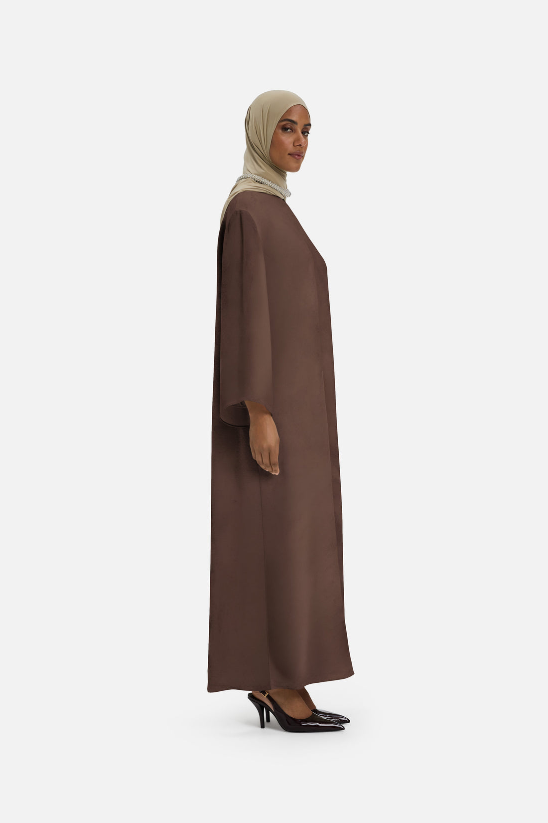 Marble Col Rond Robe | Ash Brown