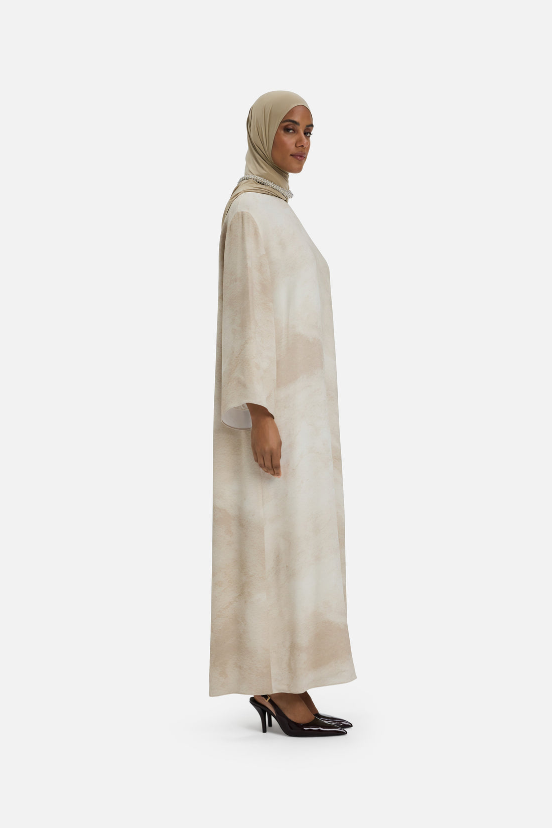 Marble Col Rond Robe | Mocha Marble