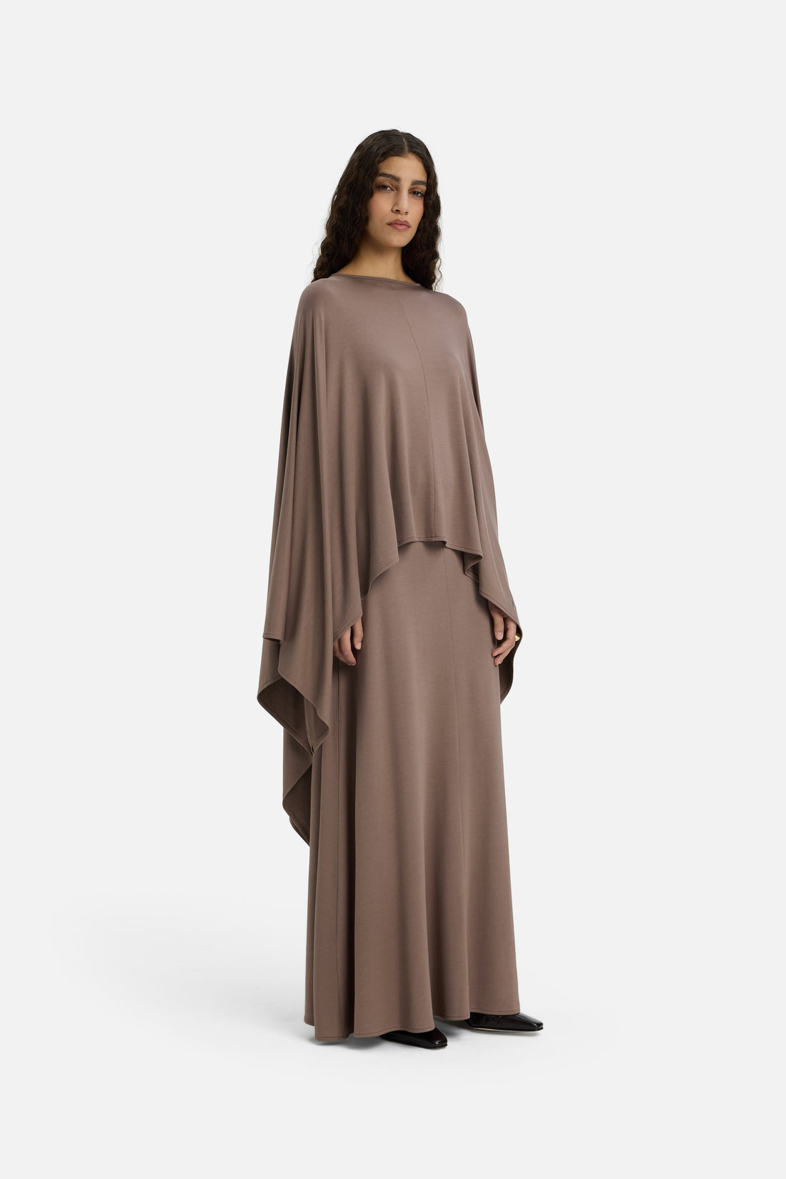 Maxi Évasé Jupe | Taupe Rose