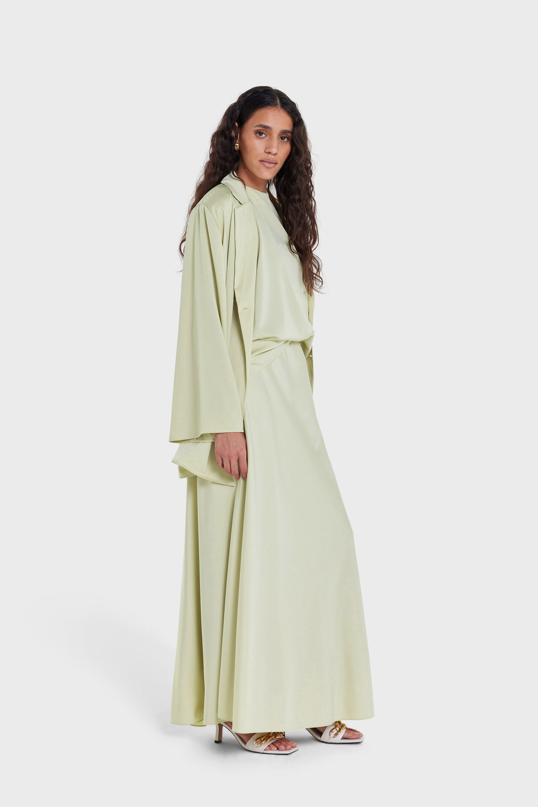 Satin Jupe | Soft Khaki