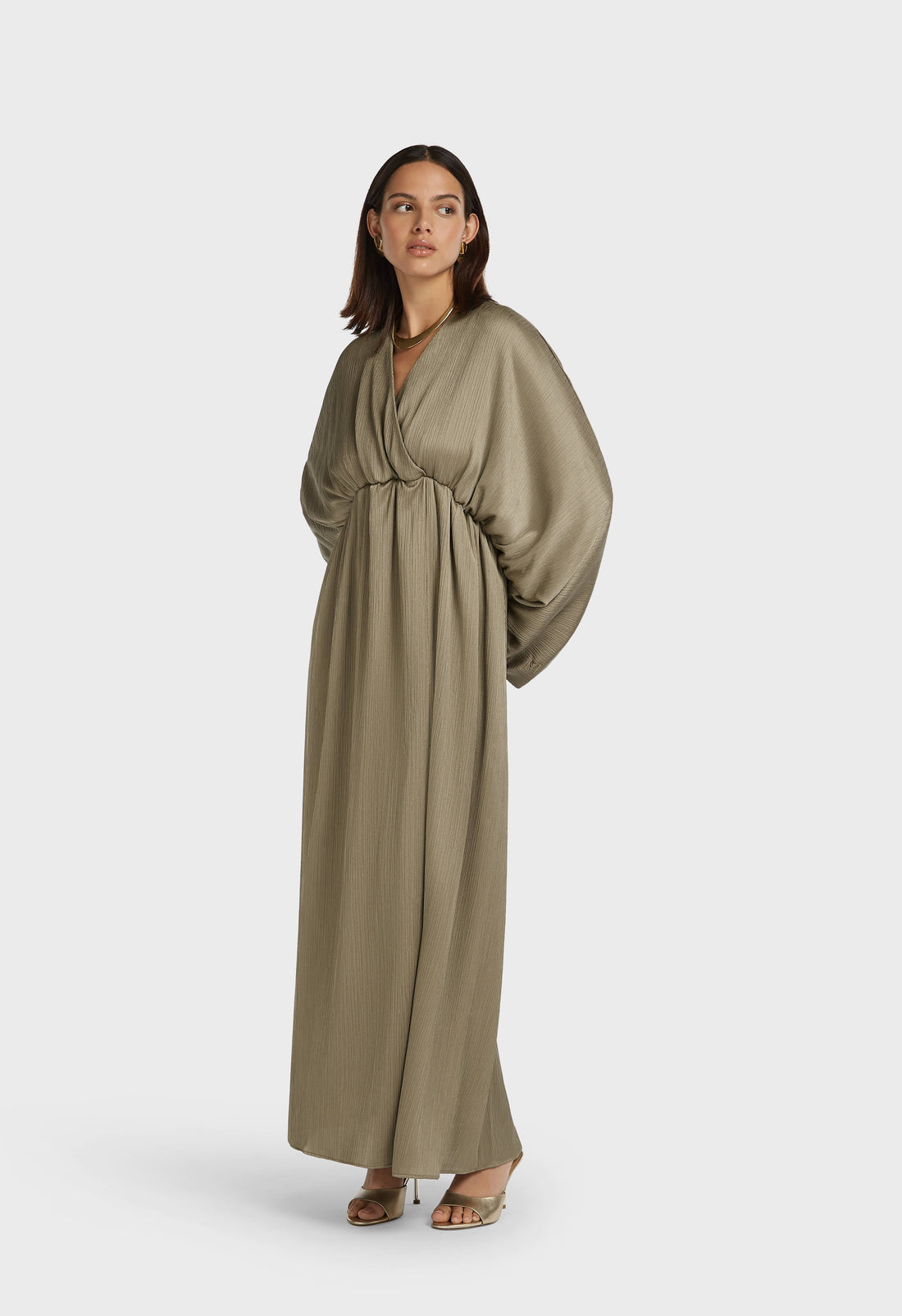 Plisse Froncé Robe | Desert Brown