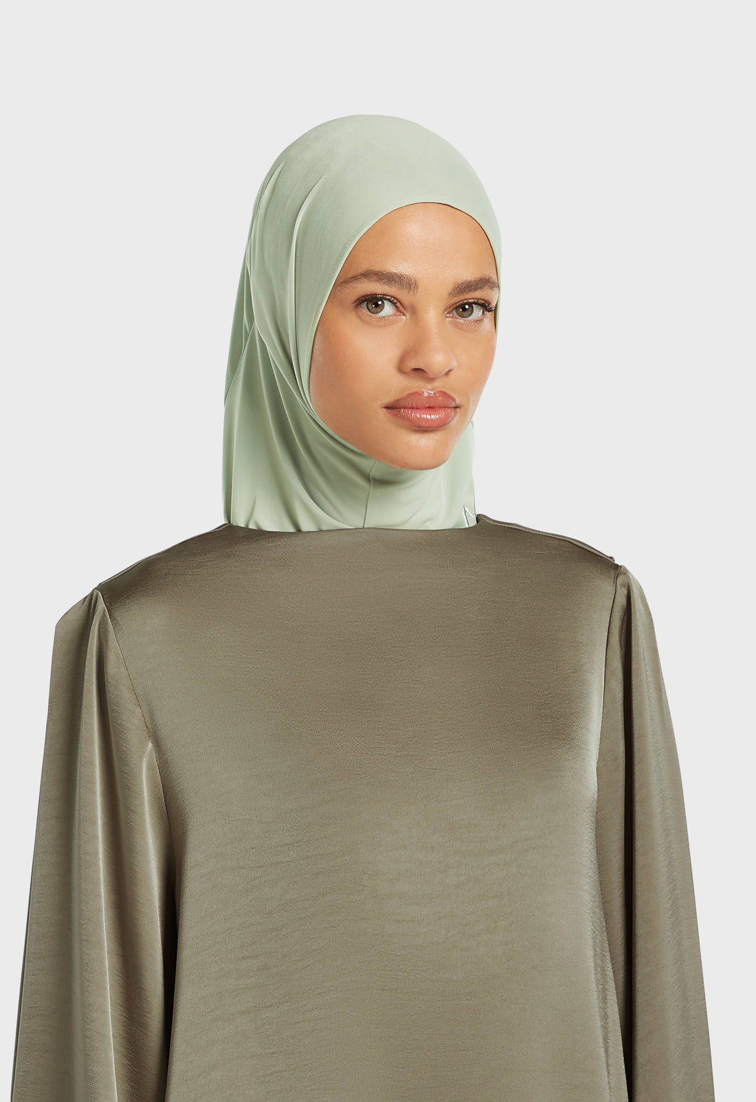 Premium Hijab en Jersey | Aqua Gray