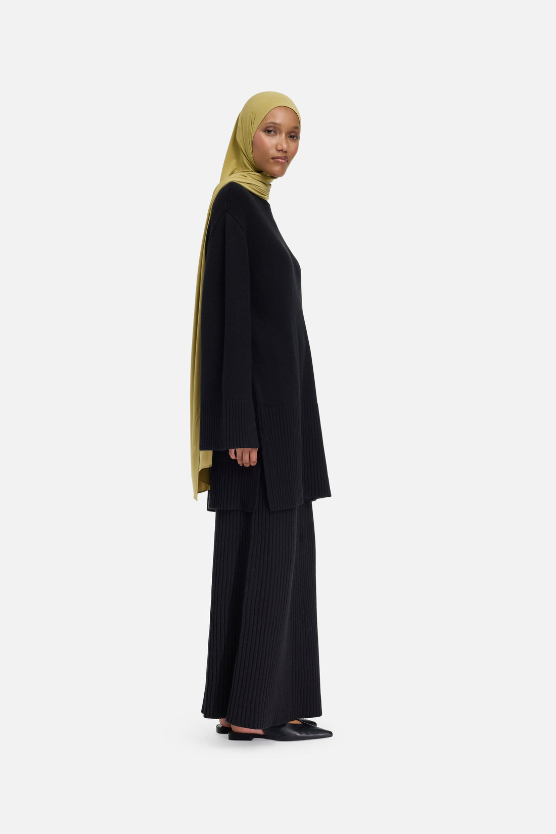 Côtelé Tricot Pull | Black