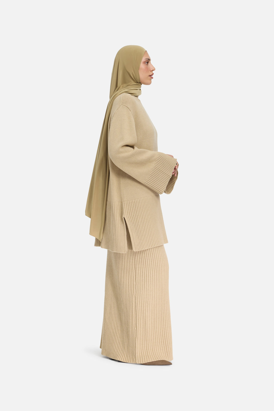 Côtelé Tricot Pull | Khaki