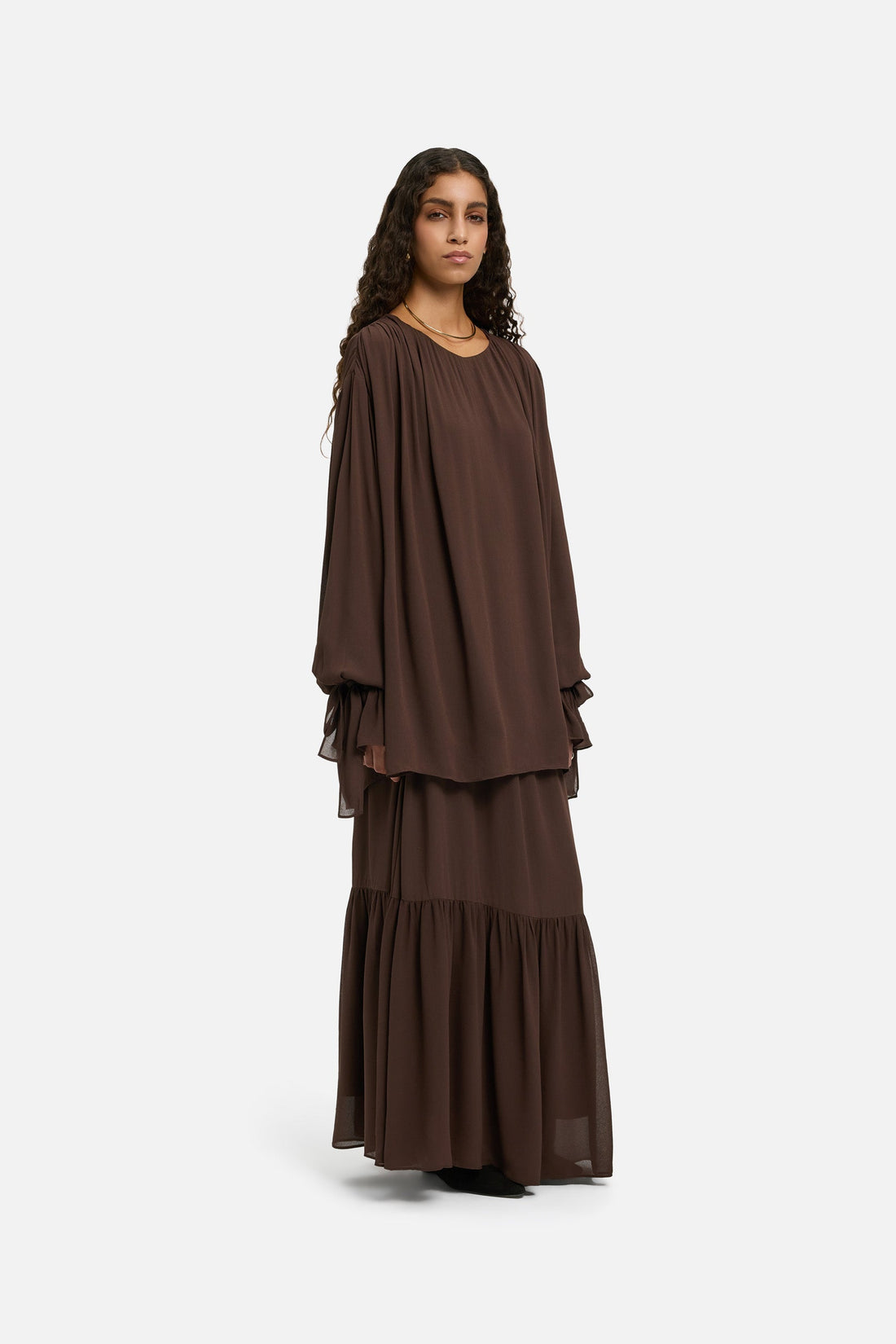Romantic Froufrou Blouse | Burnt Mocha
