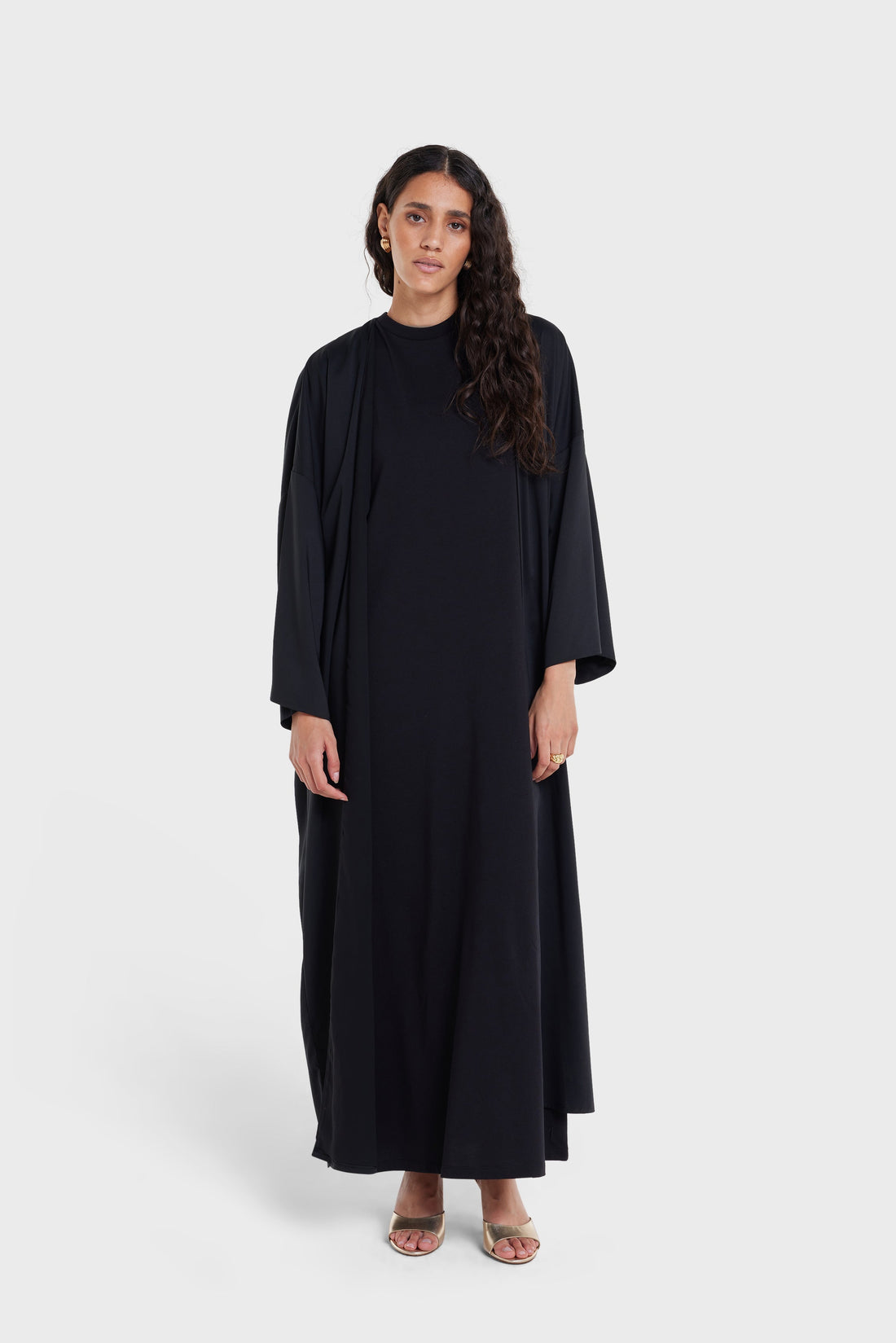 Coton Sleeveless Robe | Black