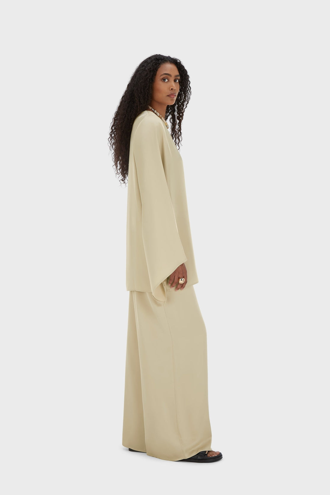 Satin Cape Haut | Brown Rice