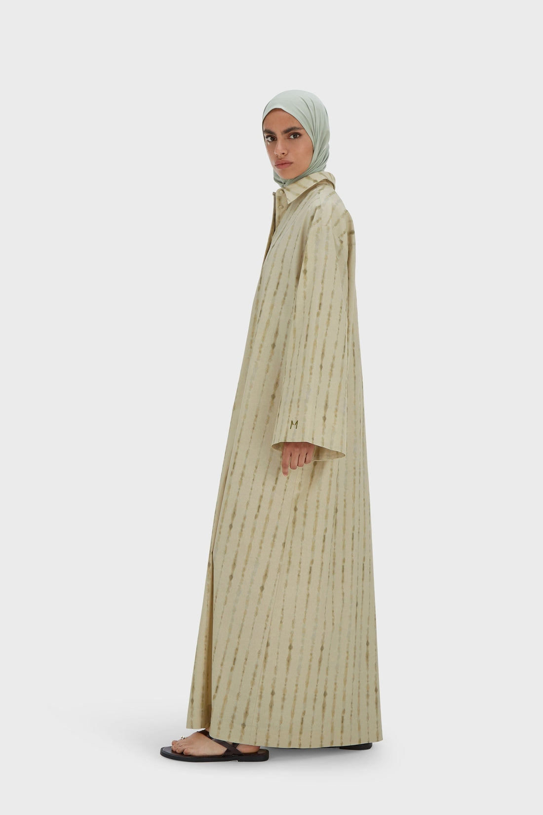Shibori Robe Caftan | Soft Khaki