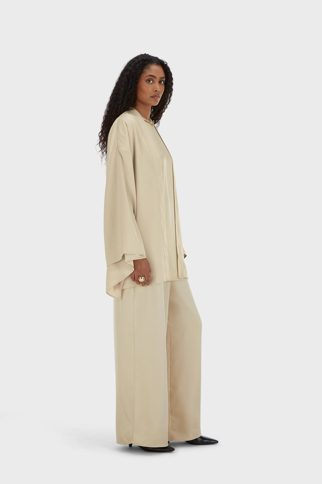 Court Satin Abaya | Brown Rice