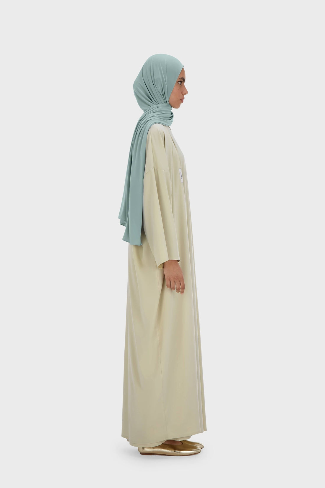 Sleeveless Tissé Robe Régulier | Light Moss