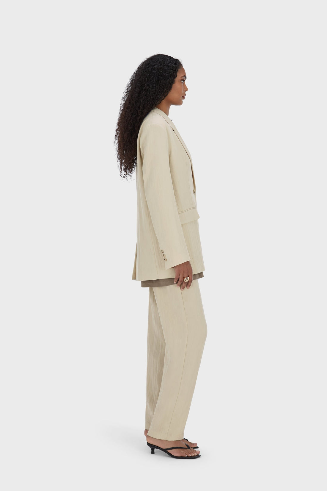 Structured Tailored Pantalon | Sand