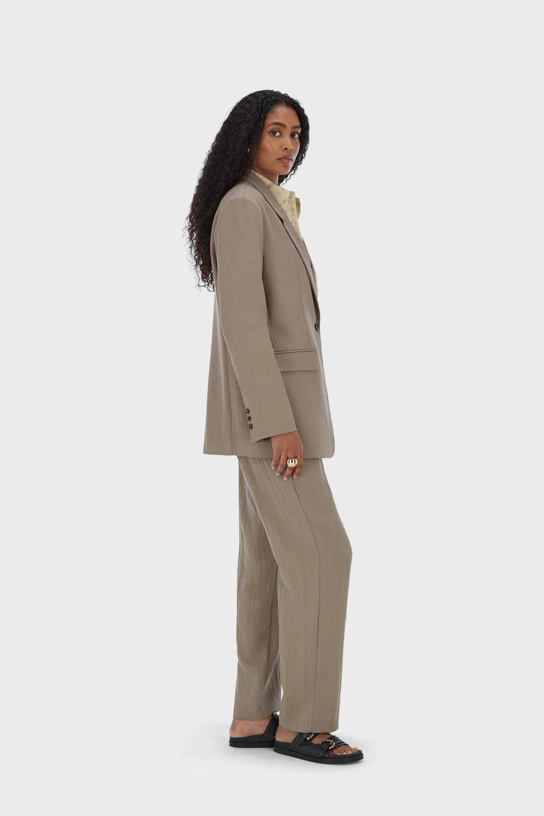 Structured Tailored Pantalon | Taupe