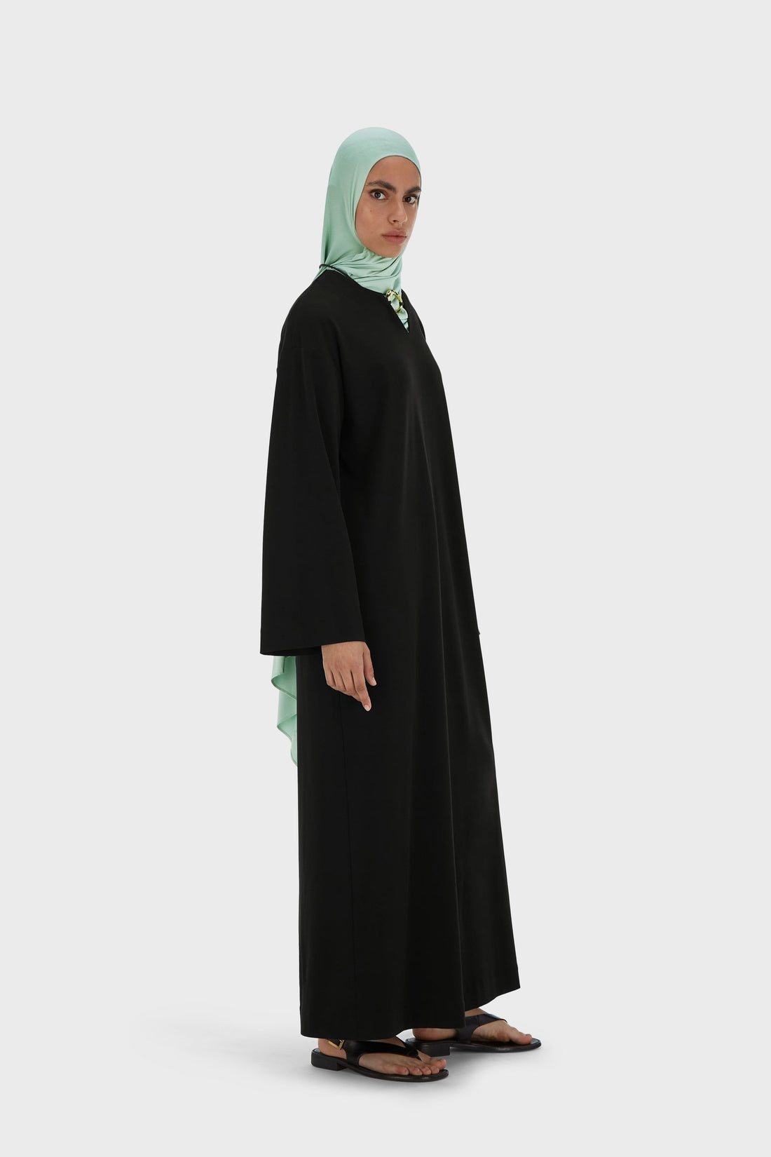 Été Jersey Robe Caftan | Black