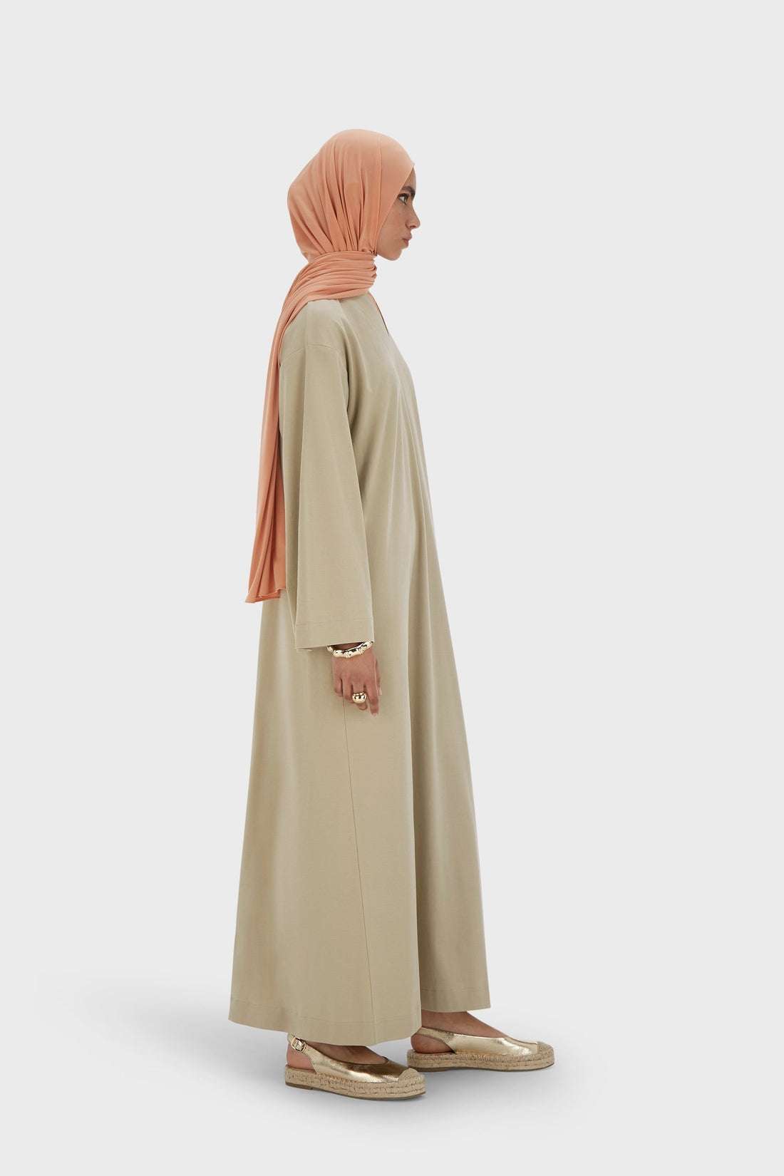 Été Jersey Robe Caftan | Moss Gray