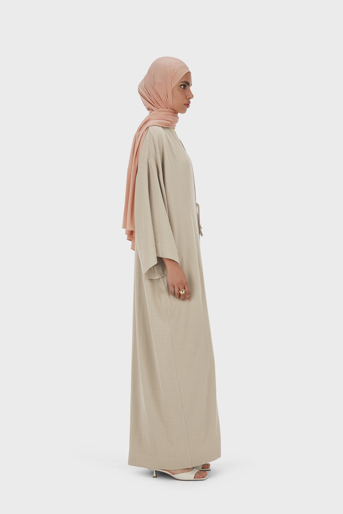 Été Stripe Abaya | Moss Gray