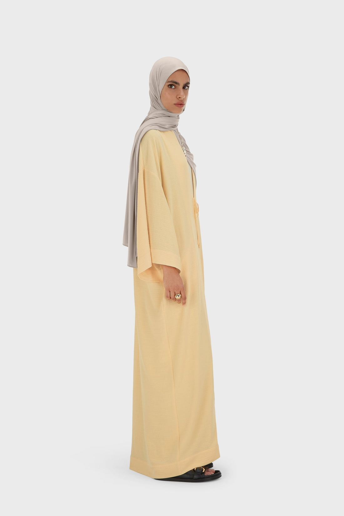 Été Stripe Abaya | Sunset Yellow