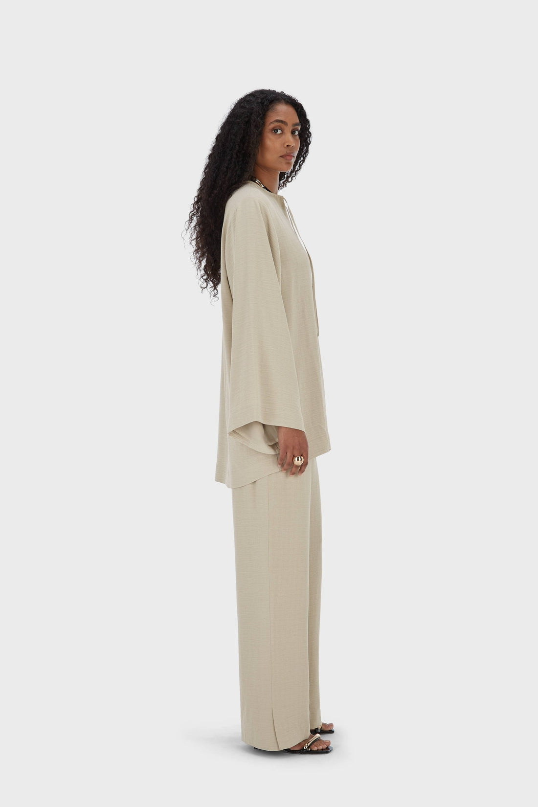Été Stripe Pantalon | Moss Gray